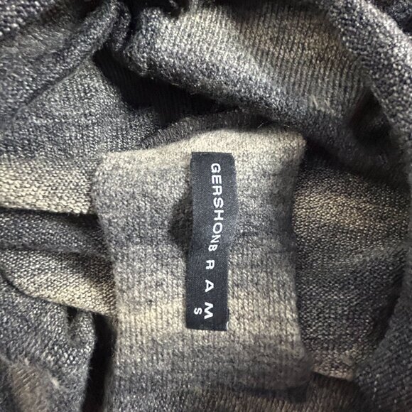 Gershon Bram Womens Striped Knit Poncho Pullover Sweater Cowl Neck Small Gray - Picture 3 of 8